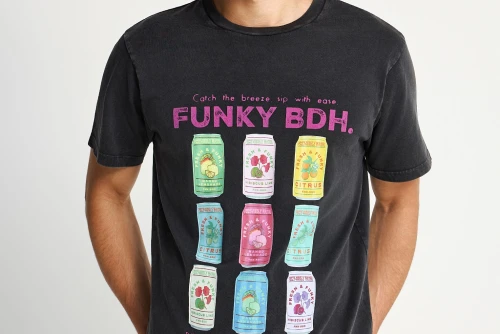 Funky Buddha Print T-Shirt Ανδρικό (FBM013-040-04-BLACK)