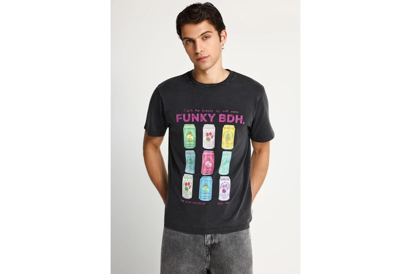Funky Buddha Ανδρικό Κοντομάνικο T-Shirt Μαύρο