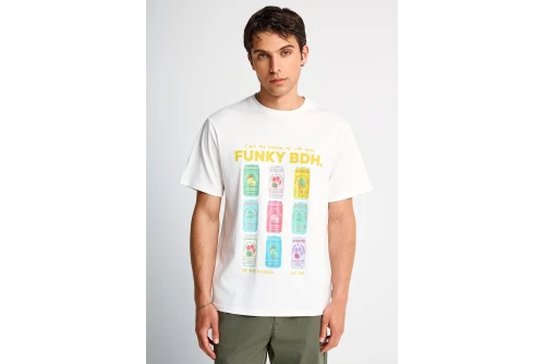 Funky Buddha Print T-Shirt Ανδρικό (FBM013-040-04-OFF-WHITE)