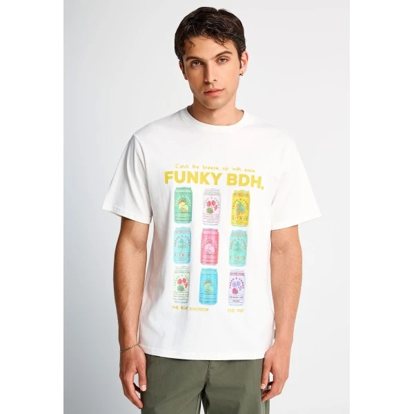 Funky Buddha Print T-Shirt Ανδρικό (FBM013-040-04-OFF-WHITE)