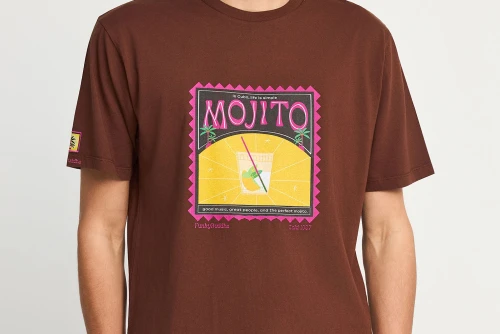 Funky Buddha Print T-Shirt Ανδρικό (FBM013-042-04-BRUNETTE)