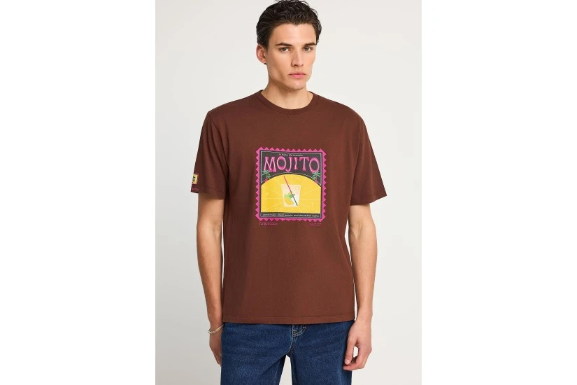 Funky Buddha Ανδρικό Κοντομάνικο T-Shirt Καφέ