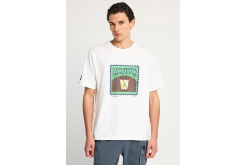Funky Buddha Print T-Shirt Ανδρικό (FBM013-042-04-OFF-WHITE)