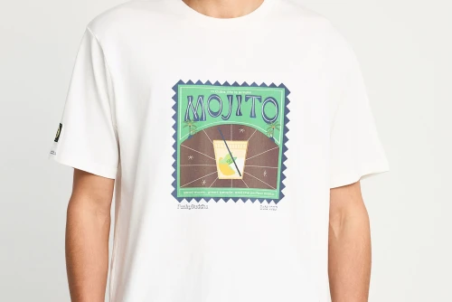 Funky Buddha Print T-Shirt Ανδρικό (FBM013-042-04-OFF-WHITE)