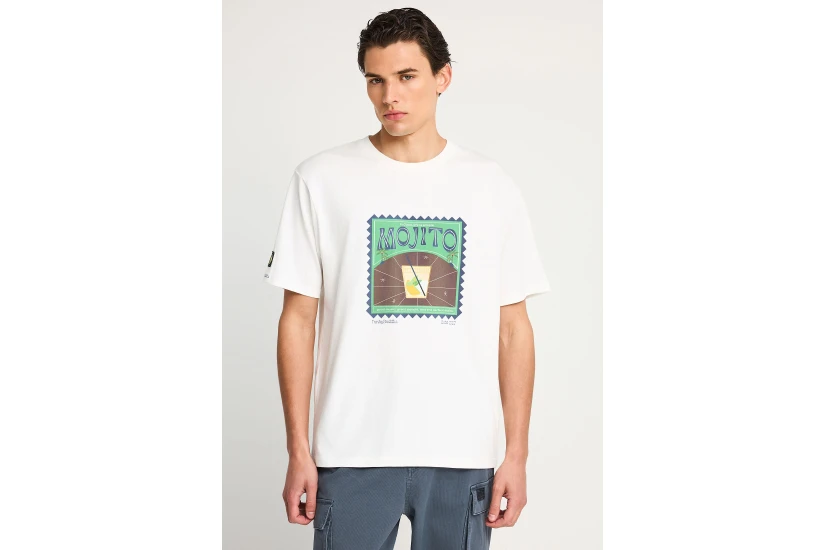 Funky Buddha Ανδρικό Κοντομάνικο T-Shirt Εκρού