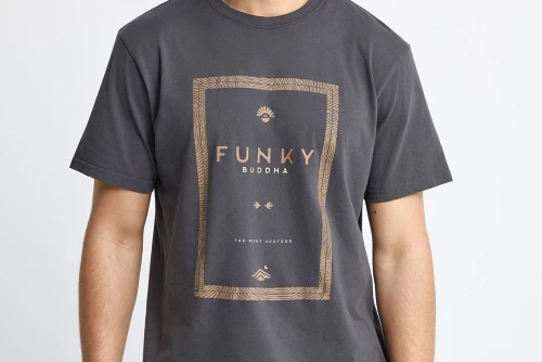 Funky Buddha Print T-Shirt Ανδρικό (FBM013-044-04-ANTHRACITE)