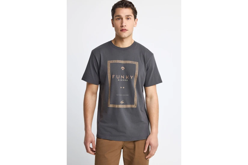 Funky Buddha Ανδρικό Κοντομάνικο T-Shirt Ανθρακί
