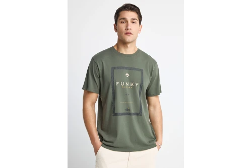 Funky Buddha Print T-Shirt Ανδρικό (FBM013-044-04-DEEP-FOREST)