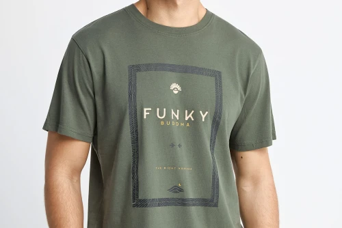 Funky Buddha Print T-Shirt Ανδρικό (FBM013-044-04-DEEP-FOREST)
