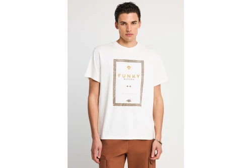 Funky Buddha Print T-Shirt Ανδρικό (FBM013-044-04-OFF-WHITE)