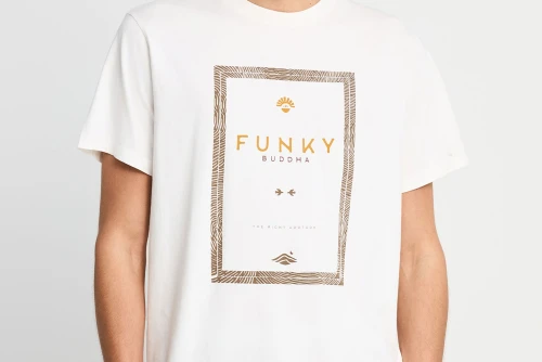 Funky Buddha Print T-Shirt Ανδρικό (FBM013-044-04-OFF-WHITE)