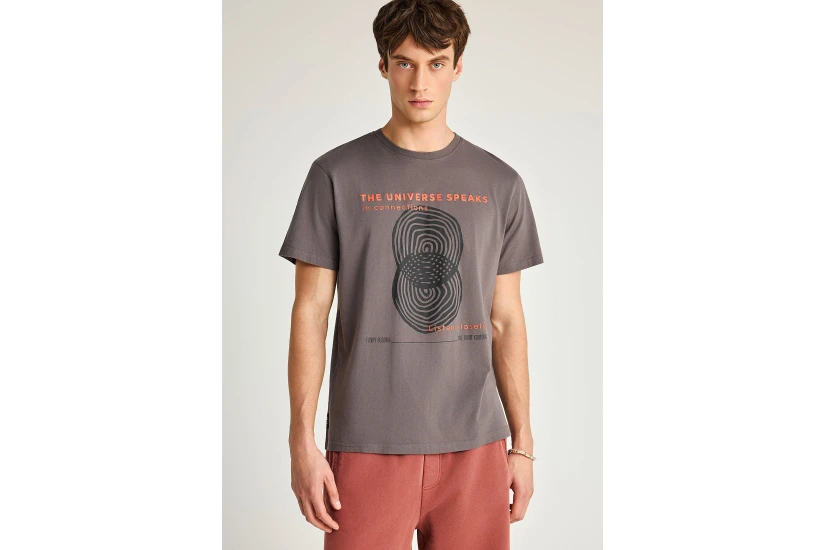 Funky Buddha Ανδρικό Κοντομάνικο T-Shirt Καφέ