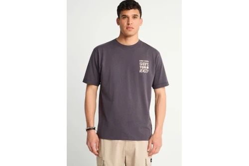Funky Buddha Graphic Print On The Back T-Shirt Ανδρικό (FBM013-049-04-ANTHRACITE)