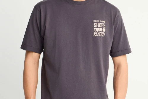 Funky Buddha Graphic Print On The Back T-Shirt Ανδρικό (FBM013-049-04-ANTHRACITE)