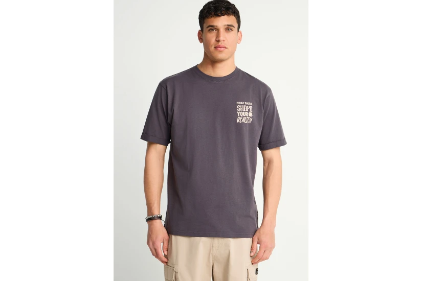 Funky Buddha Ανδρικό Κοντομάνικο T-Shirt Ανθρακί