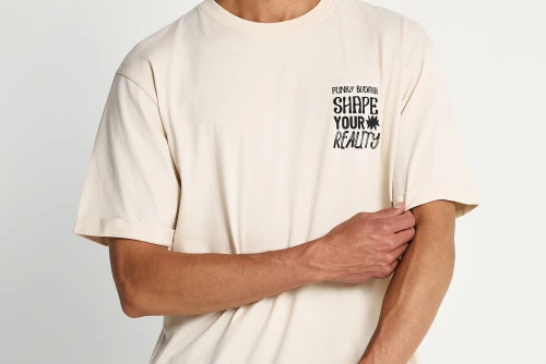 Funky Buddha Graphic Print On The Back T-Shirt Ανδρικό (FBM013-049-04-CLOUD-CREAM)