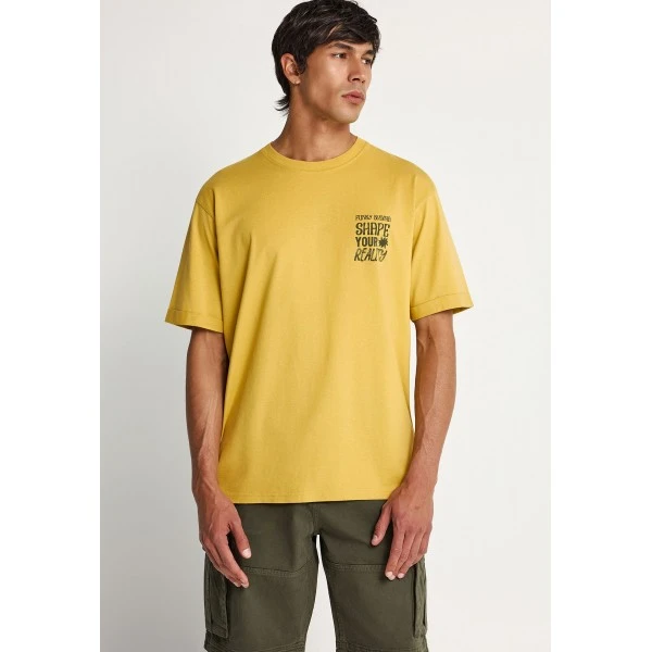 Funky Buddha Graphic Print On The Back T-Shirt Ανδρικό (FBM013-049-04-OIL-YELLOW)