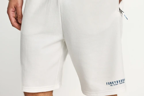 Funky Buddha Ανδρική Αθλητική Βερμούδα (FBM013-050-03-OFF-WHITE)