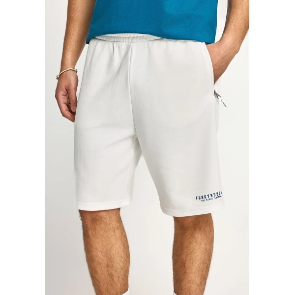 Funky Buddha Ανδρική Αθλητική Βερμούδα (FBM013-050-03-OFF-WHITE)