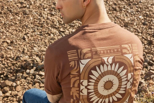 Funky Buddha Print On The Back T-Shirt Ανδρικό (FBM013-050-04-BRUNETTE)