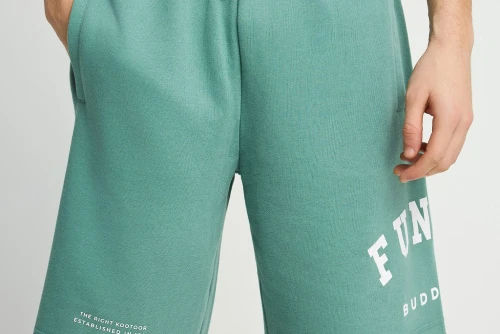 Funky Buddha Printed Logo Βερμούδα Αθλητική Ανδρική (FBM013-051-03-GREEN-LAKE)