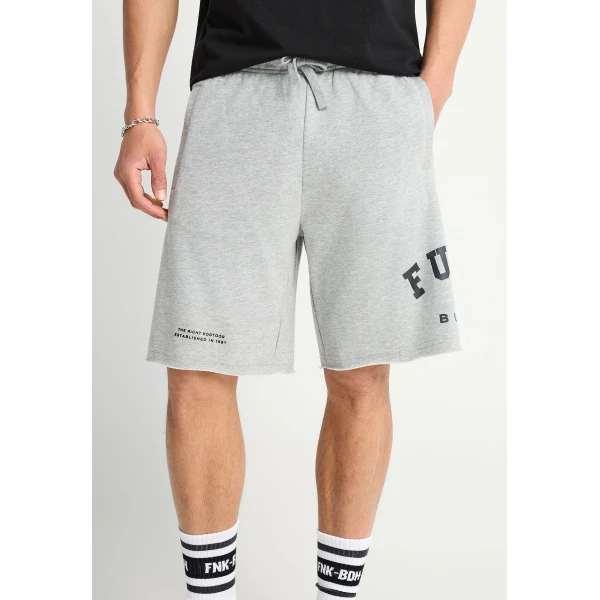 Funky Buddha Printed Logo Βερμούδα Αθλητική Ανδρική (FBM013-051-03-GREY-MEL)