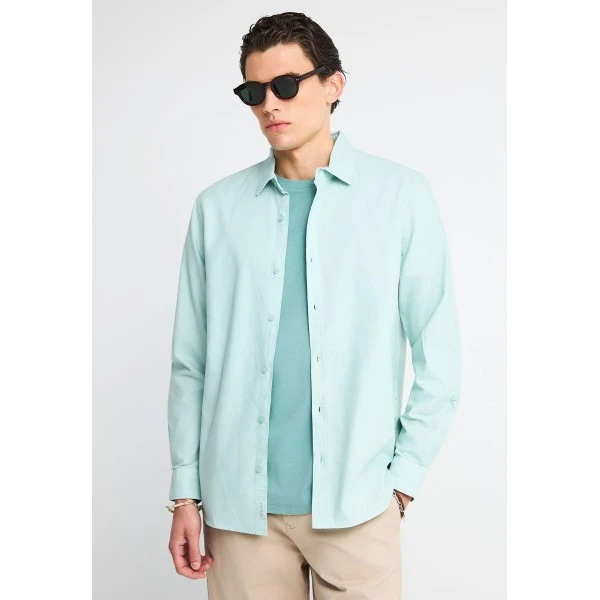 Funky Buddha The Essentials Πουκάμισο Μακρυμάνικο Ανδρικό (FBM013-051-05-CLOUD-BLUE)