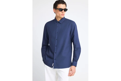 Funky Buddha The Essentials Πουκάμισο Μακρυμάνικο Ανδρικό (FBM013-051-05-INDIGO)