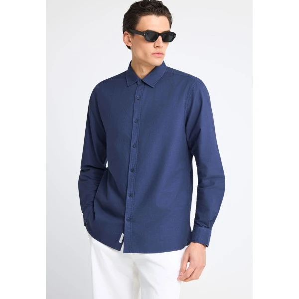 Funky Buddha The Essentials Πουκάμισο Μακρυμάνικο Ανδρικό (FBM013-051-05-INDIGO)