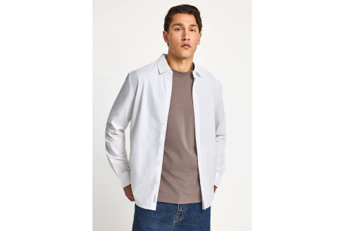 Funky Buddha The Essentials Πουκάμισο Μακρυμάνικο Ανδρικό (FBM013-051-05-WHITE)