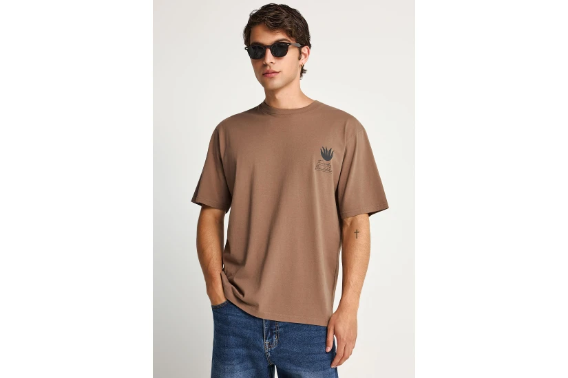 Funky Buddha Ανδρικό Κοντομάνικο T-Shirt Πουρό