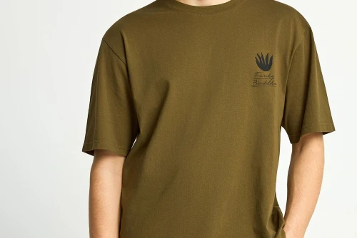 Funky Buddha Graphic Print T-Shirt Ανδρικό (FBM013-052-04-DUSTY-OLIVE)