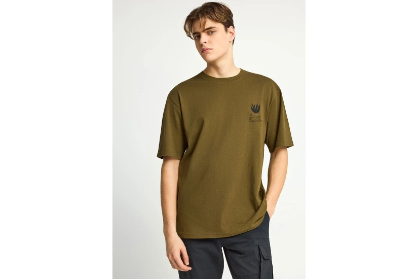 Funky Buddha Ανδρικό Κοντομάνικο T-Shirt Λαδί