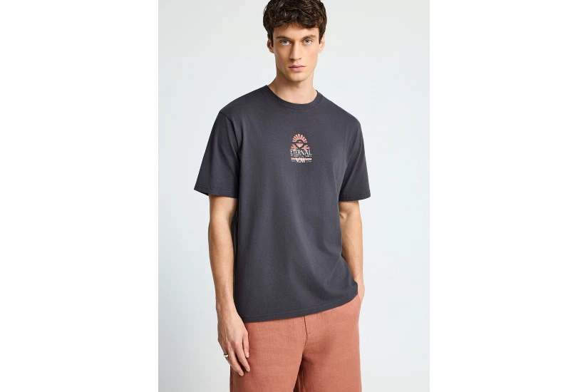 Funky Buddha Ανδρικό Κοντομάνικο T-Shirt Ανθρακί