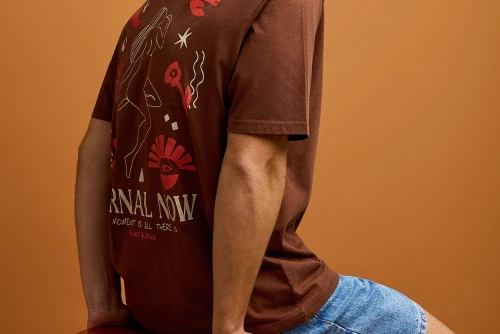 Funky Buddha Graphic Print T-Shirt Ανδρικό (FBM013-053-04-BRUNETTE)