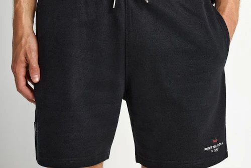 Funky Buddha Printed Logo Βερμούδα Αθλητική Ανδρική (FBM013-054-03-BLACK)