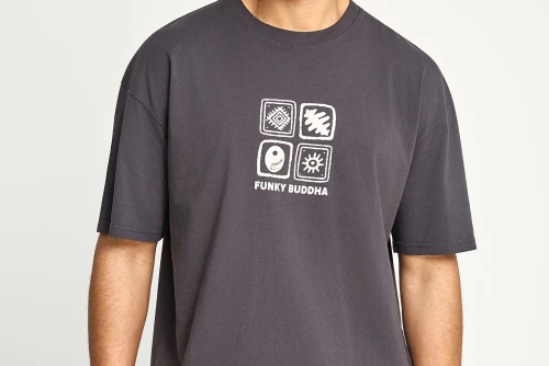 Funky Buddha Oversized T-Shirt Ανδρικό (FBM013-055-04-ANTHRACITE)