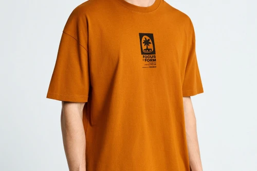 Funky Buddha Print On The Back Oversized T-Shirt Ανδρικό (FBM013-056-04-SPICY-PUMPKIN)