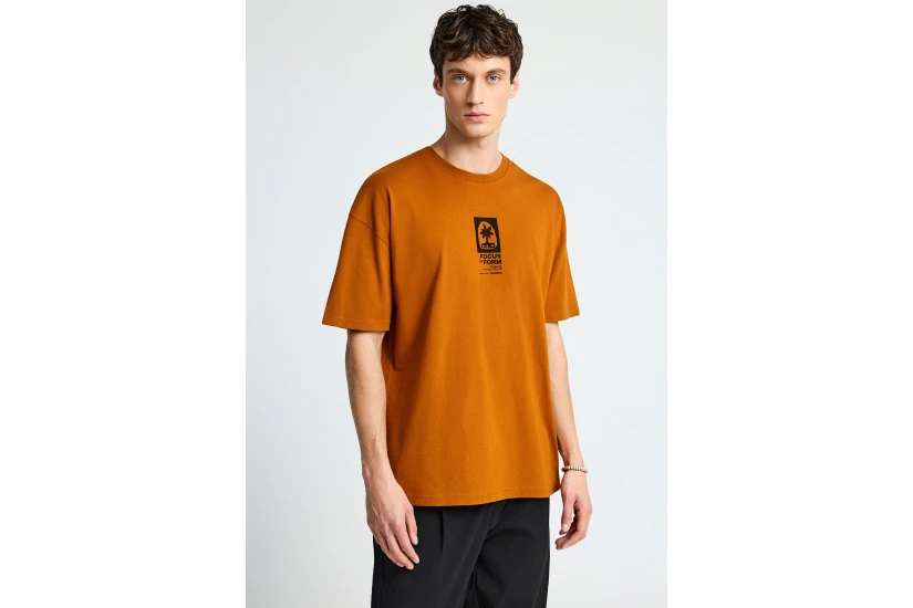 Funky Buddha Ανδρικό Κοντομάνικο T-Shirt Πορτοκαλί