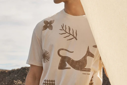 Funky Buddha T-Shirt Με Τύπωμα (FBM013-057-04-CLOUD-CREAM)