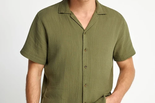 Funky Buddha Πουκάμισο Κοντομάνικο Ανδρικό (FBM013-057-05-KHAKI)