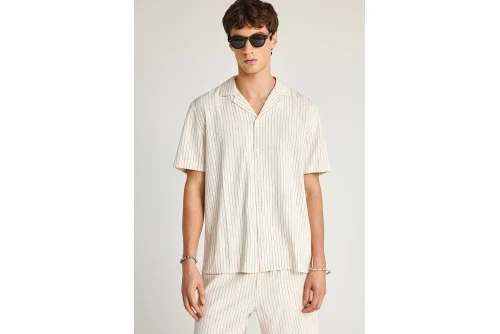 Funky Buddha Ανδρικό Πουκάμισο Με Κοντό Μανίκι (FBM013-058-05-WHITE)