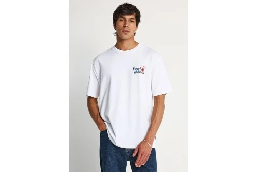 Funky Buddha Relaxed T-Shirt Ανδρικό (FBM013-066-04-WHITE)