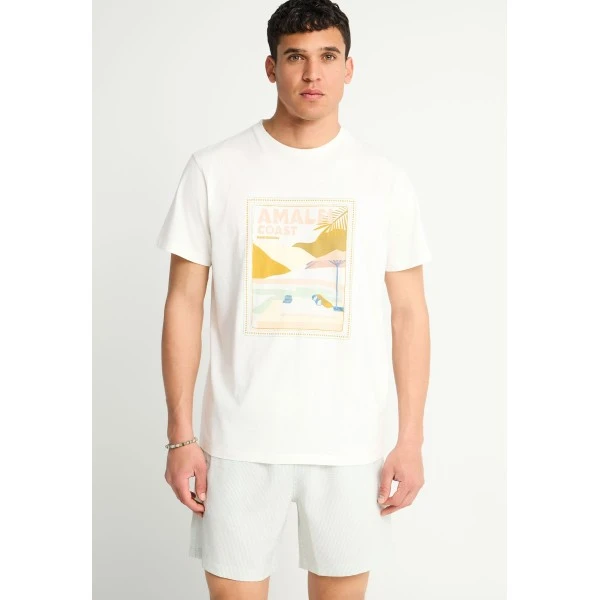 Funky Buddha Print T-Shirt Ανδρικό (FBM013-069-04-OFF-WHITE)