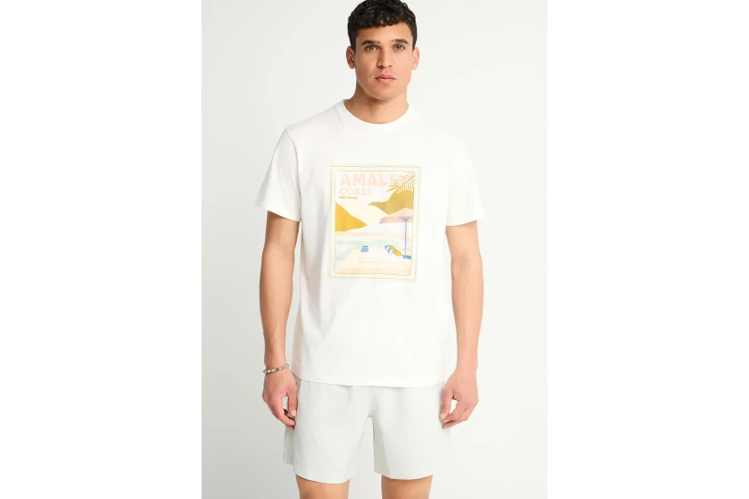 Funky Buddha Ανδρικό Κοντομάνικο T-Shirt Εκρού, Διάφορα Χρώματα