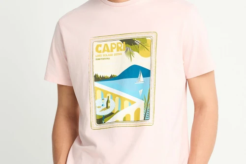 Funky Buddha Print T-Shirt Ανδρικό (FBM013-069-04-ROSE-WATER)