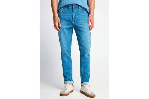 Funky Buddha Slim Tapered Παντελόνι Τζιν Ανδρικό (FBM013-071-02-MD-BLUE)