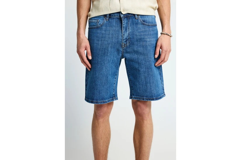 Funky Buddha The Essentials Ανδρική Βερμούδα Τζιν Μπλε