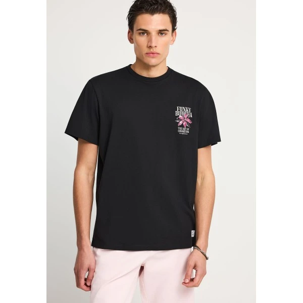 Funky Buddha Print On The Back T-Shirt Ανδρικό (FBM013-075-04-BLACK)