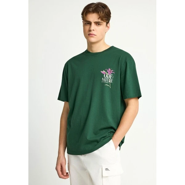 Funky Buddha Print On The Back T-Shirt Ανδρικό (FBM013-078-04-BISTROT-GREEN)